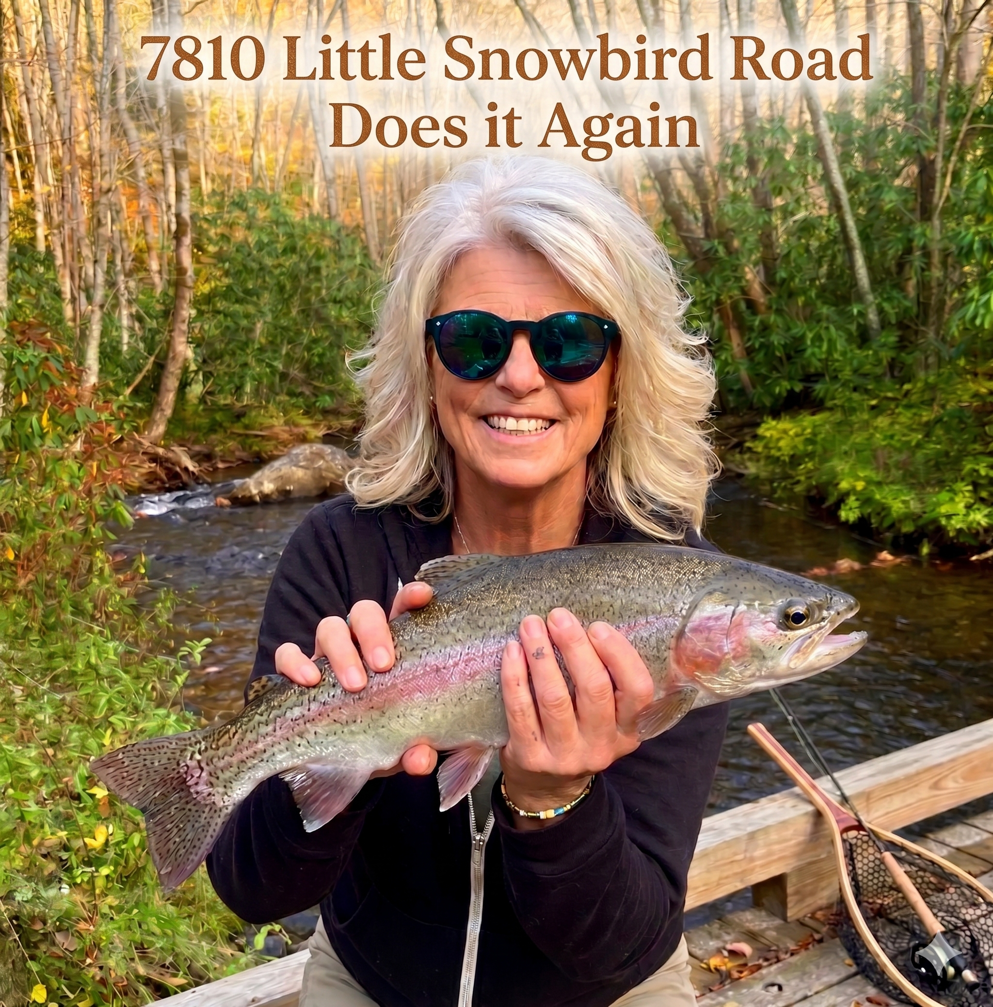 Rainbow trout caught on Little Snowbird Creek at 7810 Little Snowbird Rd, Robbinsville NC